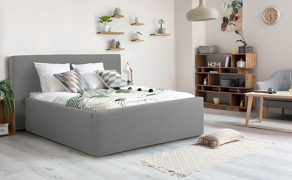 Home affaire Polsterbett "Dalina" geradliniges Kopfteil, in 5 Breiten, auch günstig online kaufen