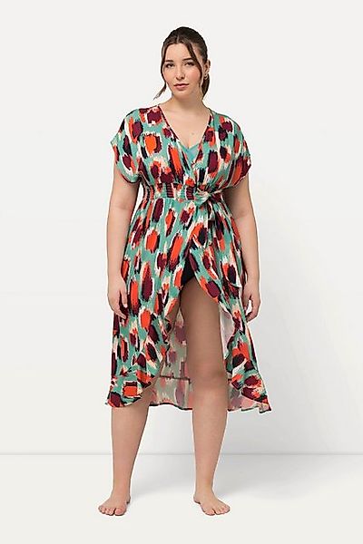 Ulla Popken Strandkleid Kaftan Fleckenmuster Bindeband günstig online kaufen