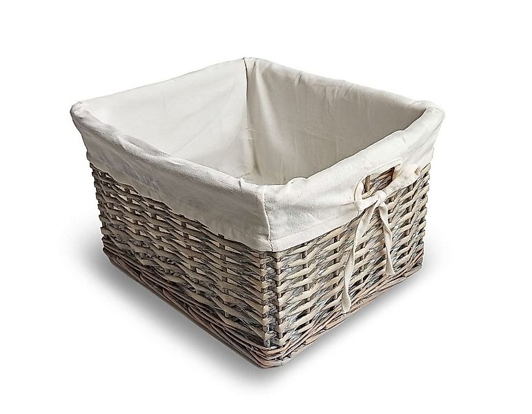 Lookway Weidenkorb rechteckig mit Baumwollinlay – Aufbewahrungskorb Zuhause günstig online kaufen