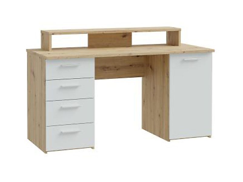 Schreibtisch inkl. 1 Tür und 4 Schubladen NET 106 von Forte Artisan /Grau günstig online kaufen