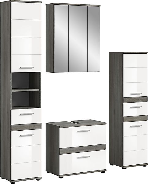 welltime Badmöbel-Set "LUCCA, 4-teilig, TOPSELLER, MDF Hochglanzfront, best günstig online kaufen
