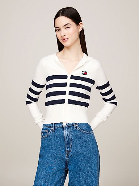 Tommy Jeans Sweatjacke "TJW STRIPE ZIP THRU BADGE HOOD", mit Tommy Jeans Fl günstig online kaufen