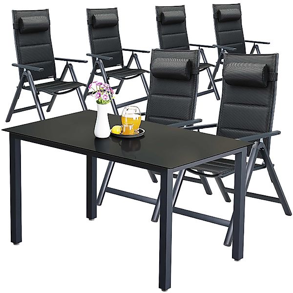 Garten-Sitzgruppe Bern Premium 7-tlg Anthrazit Alu günstig online kaufen