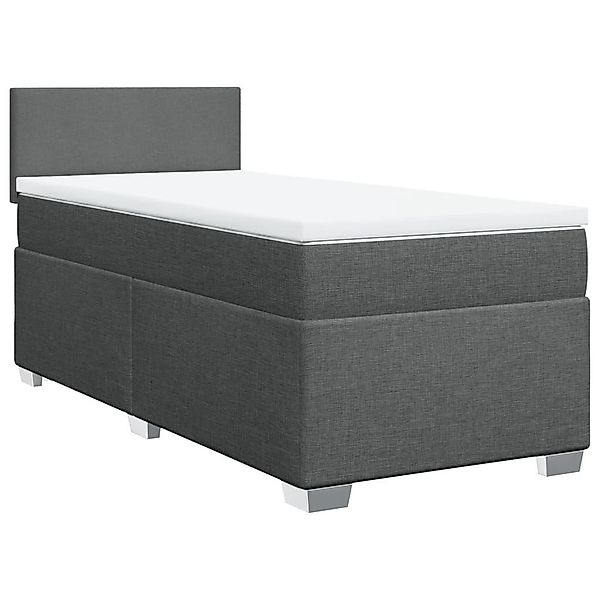 vidaXL Bett Boxspringbett mit Matratze Dunkelgrau günstig online kaufen