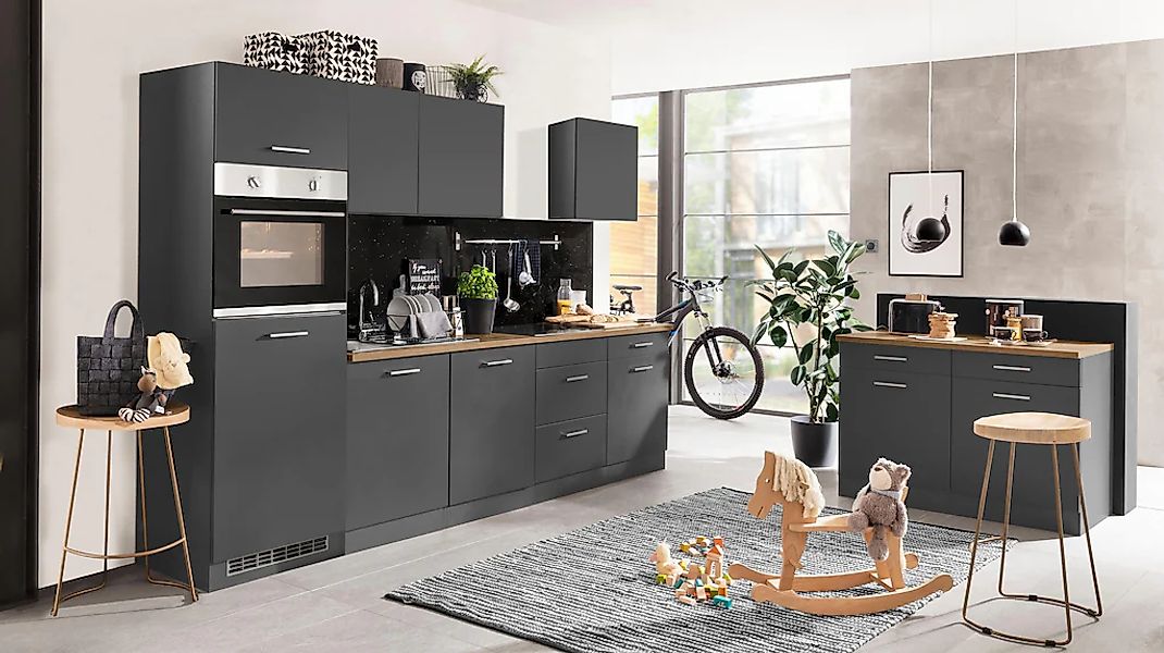 KOCHSTATION Küchenzeile »KS-Kehl« ohne E-Geräte, Breite 300 cm, für Kühlsch günstig online kaufen