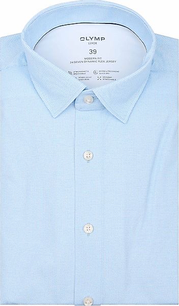 OLYMP Luxor Hemd Pied De Poule Blau - Größe 46 günstig online kaufen