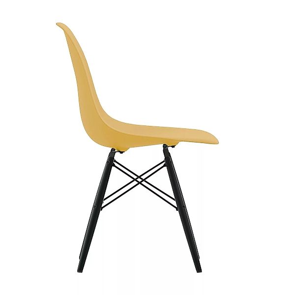 Vitra - Eames Plastic Side Chair DSW Gestell Ahorn schwarz - senfgelb/Sitzs günstig online kaufen