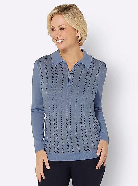 Sieh an! Strickpullover Polopullover Langarm Jacquard, Jersey günstig online kaufen