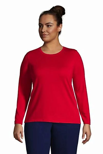 Supima-Shirt, Langarm in großen Größen, Damen, Größe: 56-58 Plusgrößen, Rot günstig online kaufen
