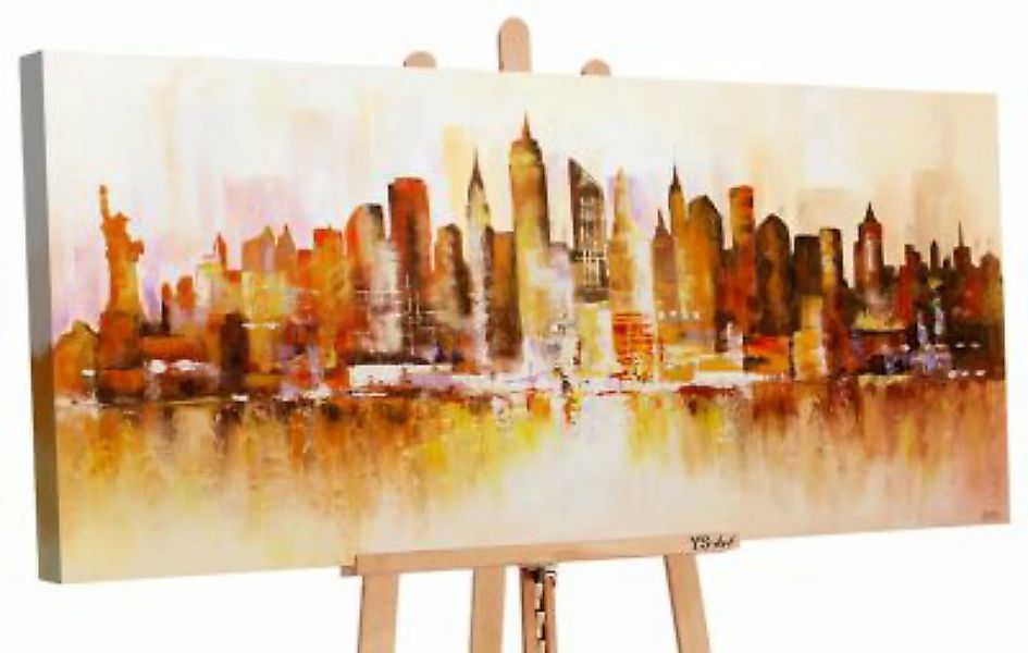 YS-Art™ "Gemälde Acryl ""Die Bernsteinfarbende Stadt"" handgemalt auf Leinw günstig online kaufen