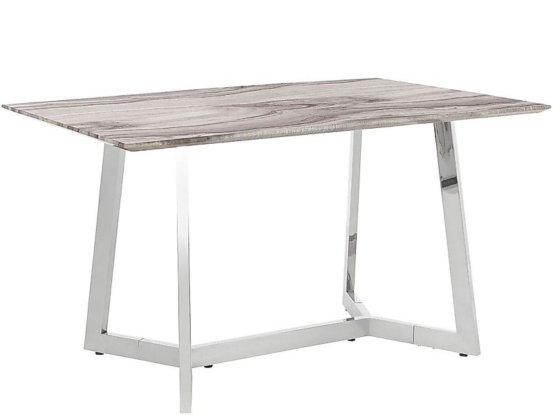 loft24 Esstisch Tiesto, in Marmoroptik, Chrom Gestell, Hochglanz, 120 cm günstig online kaufen
