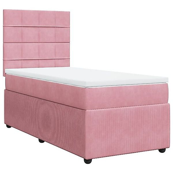 vidaXL Bett Boxspringbett mit Matratze Rosa 90x200 cm Samt günstig online kaufen