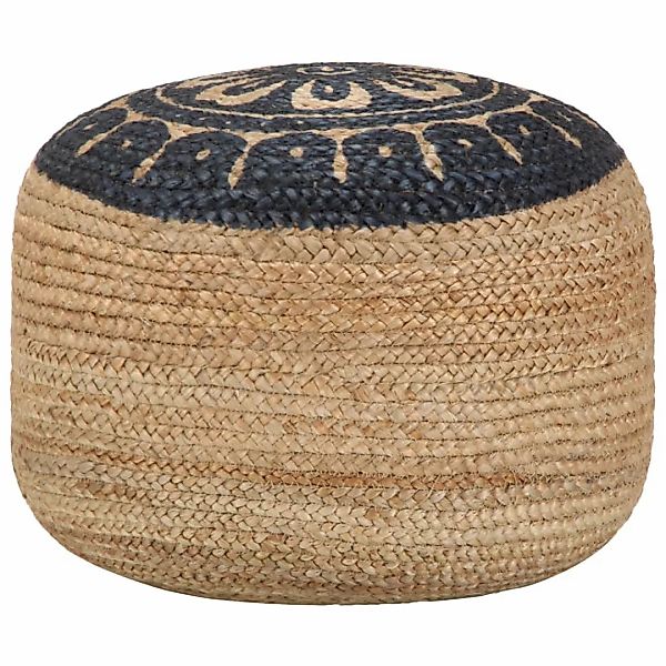 Handgefertigter Sitzpuff Blau 45 X 30 Cm Jute günstig online kaufen