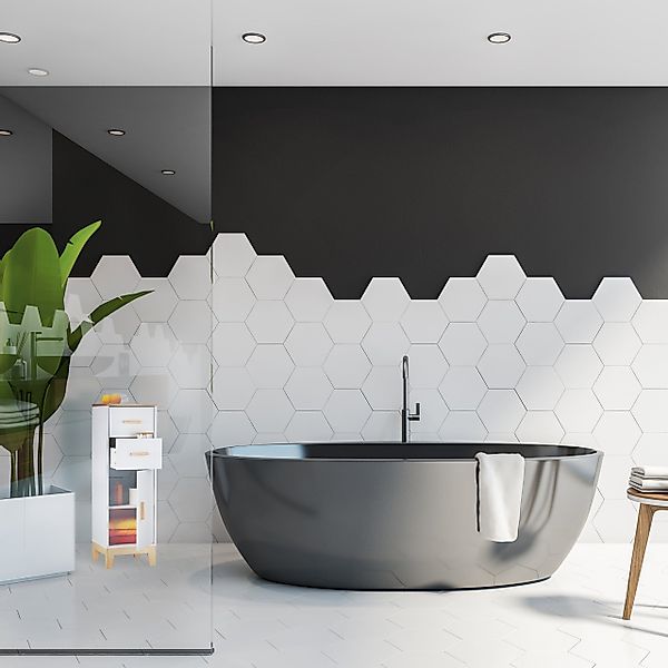 relaxdays Midischrank Badezimmerschrank mit 2 Schubladen günstig online kaufen