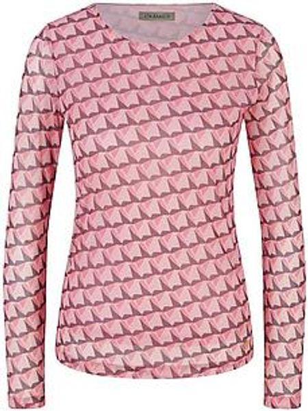 Mesh-Shirt Rundhals-Ausschnitt Uta Raasch rosé günstig online kaufen
