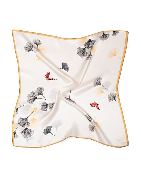 MayTree Seidentuch Seidentuch quadratisch 53x53 Gingko und Schmetterlinge, günstig online kaufen