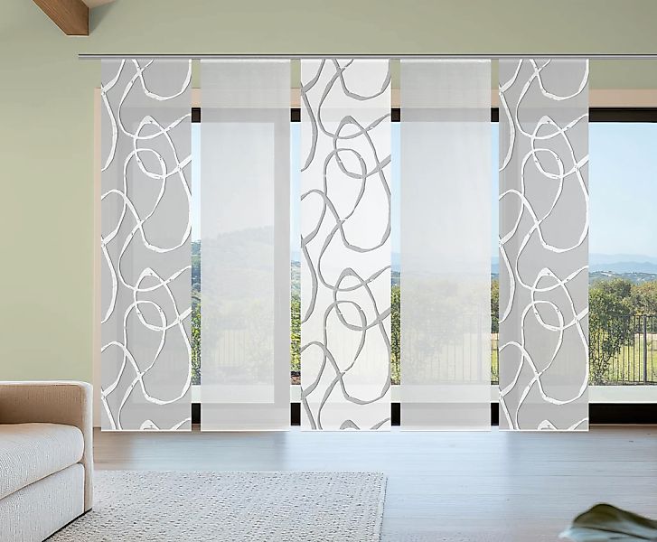 Vision S Schiebegardine "OPHELIA KOMBI" Paneelwagen 5 Stk. tlg. Schiebevorh günstig online kaufen