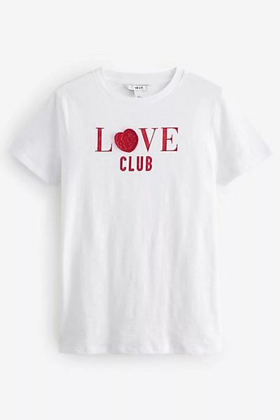 Next T-Shirt Kurzarmoberteil mit Häkelbesatz und Valentinsherz (1-tlg) günstig online kaufen