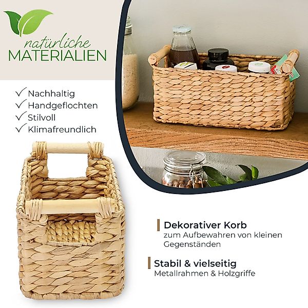 HMF Aufbewahrungskorb Nachhaltiger Aufbewahrungskorb mit Holzgriffen, günstig online kaufen