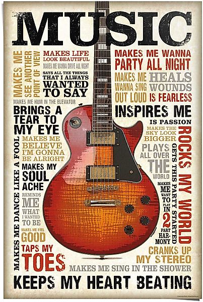 Reinders Poster "Music is Passion", (1 St.) günstig online kaufen