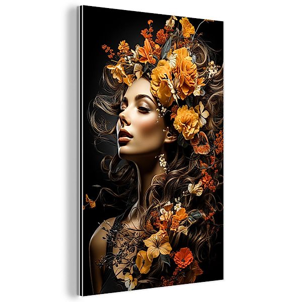 MuchoWow Metallbild Frau - Porträt - günstig online kaufen