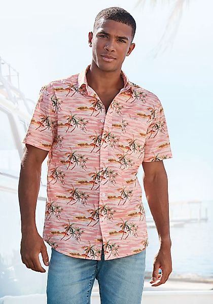 Beachtime Hawaiihemd "Regular fit", Kurzarm, Freizeithemd mit Palmenprint, günstig online kaufen