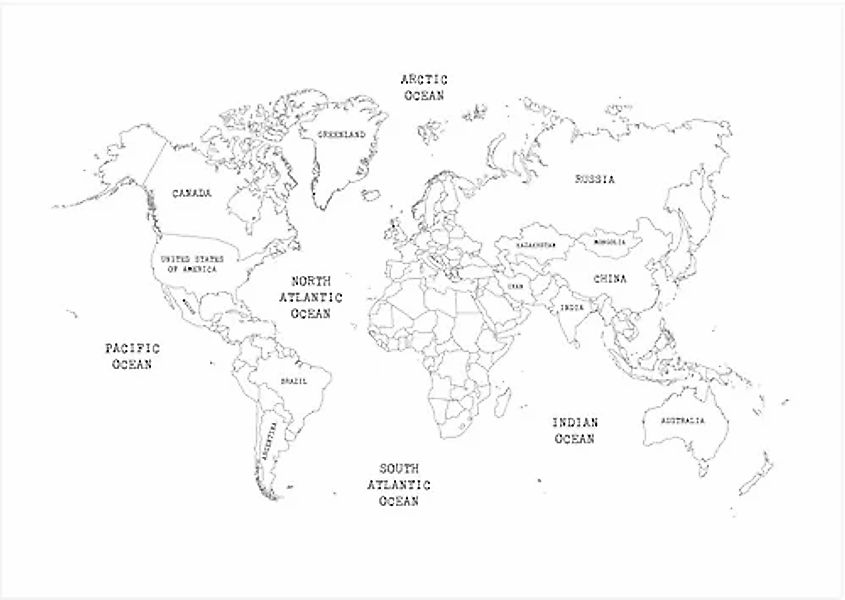 Art for the home Fototapete »Worldmap« glatt 400x280cm günstig online kaufen