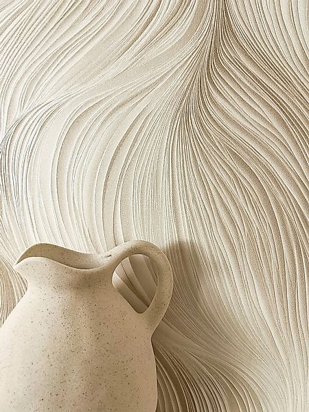 Newroom Vliestapete Kady Beige Tapete Mustertapete Linien, Wellen, Streifen günstig online kaufen