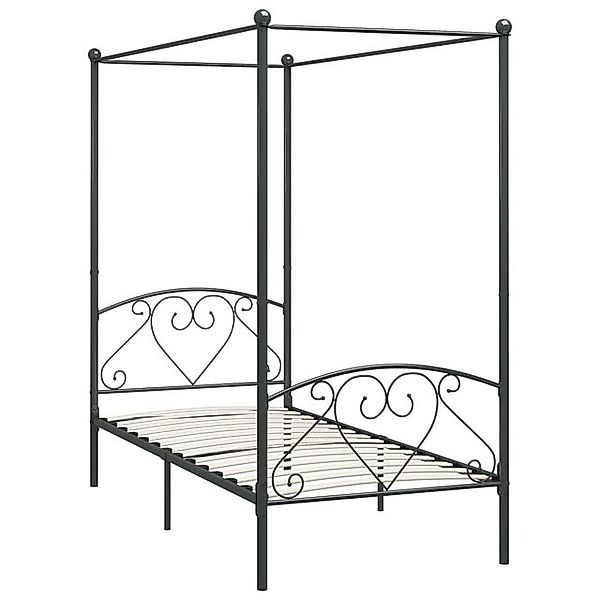 Himmelbett-gestell Grau Metall 120 X 200 Cm günstig online kaufen