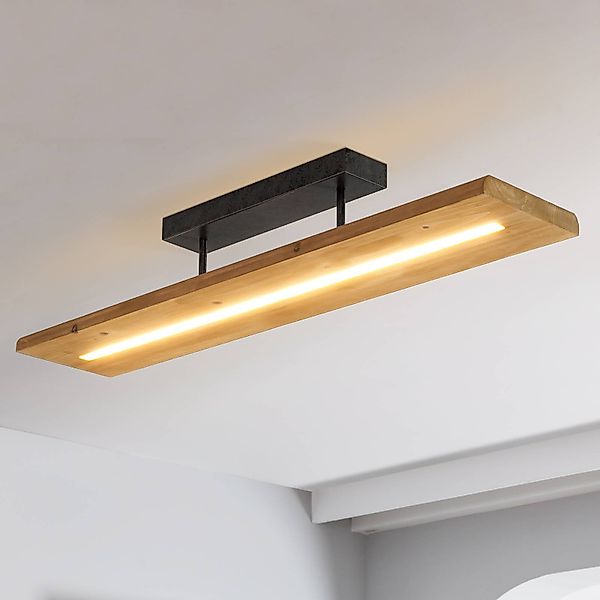 Lindby Nesaja Holz-LED-Deckenlampe günstig online kaufen