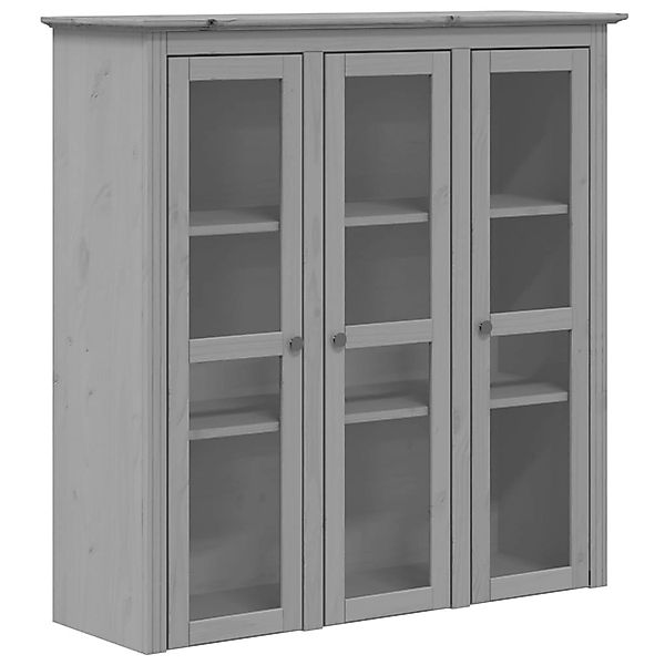 vidaXL Vitrinenschrank mit Glastüren BODO Grau Massivholz Kiefer 355079 günstig online kaufen