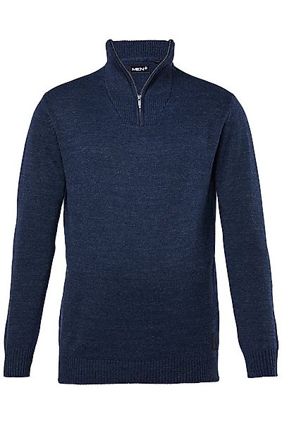 Men Plus Rundhalspullover Troyer Pullover Stehkragen mit Zipper günstig online kaufen