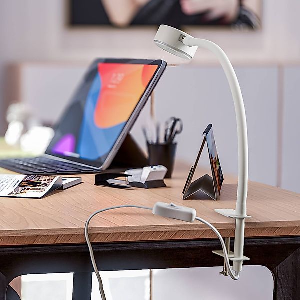 Lindby Klemmleuchte Jyla, weiß, 2.700 K, GX53 günstig online kaufen