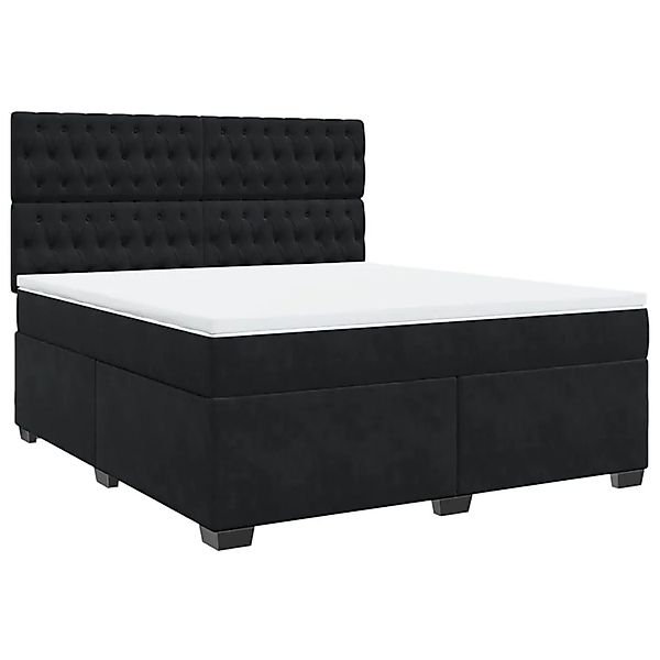 vidaXL Boxspringbett mit Matratze Schwarz 180x200 cm Samt 3293286 günstig online kaufen