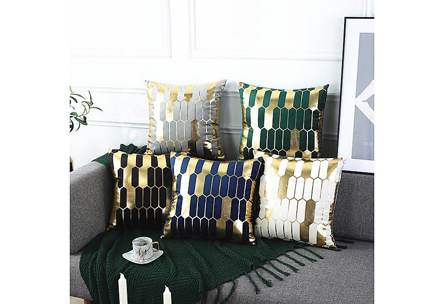 BYSURE Kissenbezüge NF13WH00372, (2 Stück), Gold Heißpräge Samt Kissenbezug günstig online kaufen