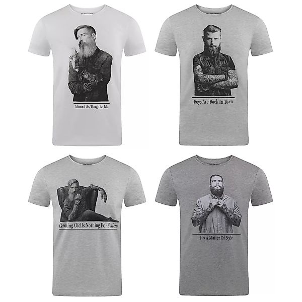 riverso Herren Rundhals T-Shirt RIVHarald Regular Fit 4er Pack günstig online kaufen