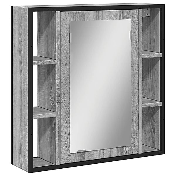 vidaXL Badezimmerspiegelschrank Bad-Spiegelschrank Grau Sonoma 60x16x60 günstig online kaufen