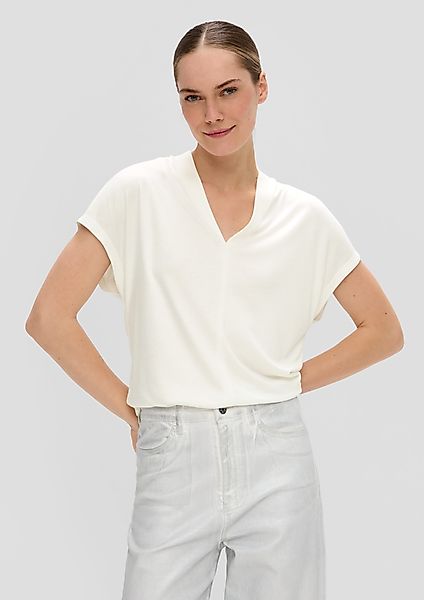 s.Oliver BLACK LABEL Kurzarmshirt Viskose-Shirt mit günstig online kaufen