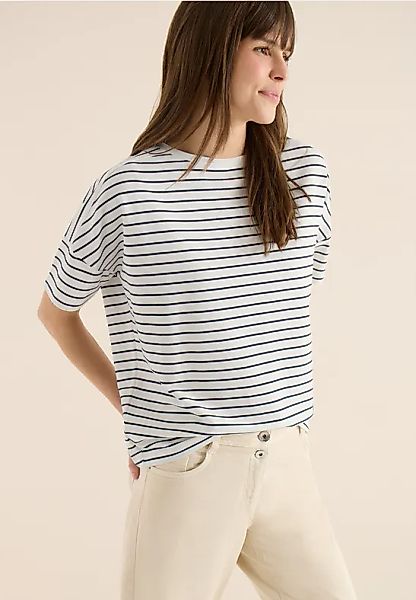 T-Shirt mit Boatneck und Streifen günstig online kaufen