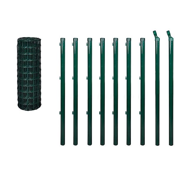 vidaXL Gartenzaun Eurozaun Stahl 10x0,8 m Grün, (1-St) günstig online kaufen