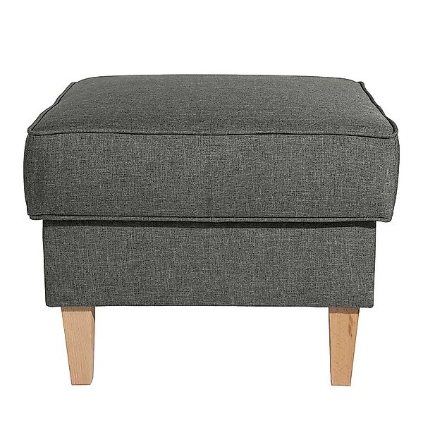 Hocker Anthrazit Landhausstil aus Flachgewebe Buche Massivholz günstig online kaufen