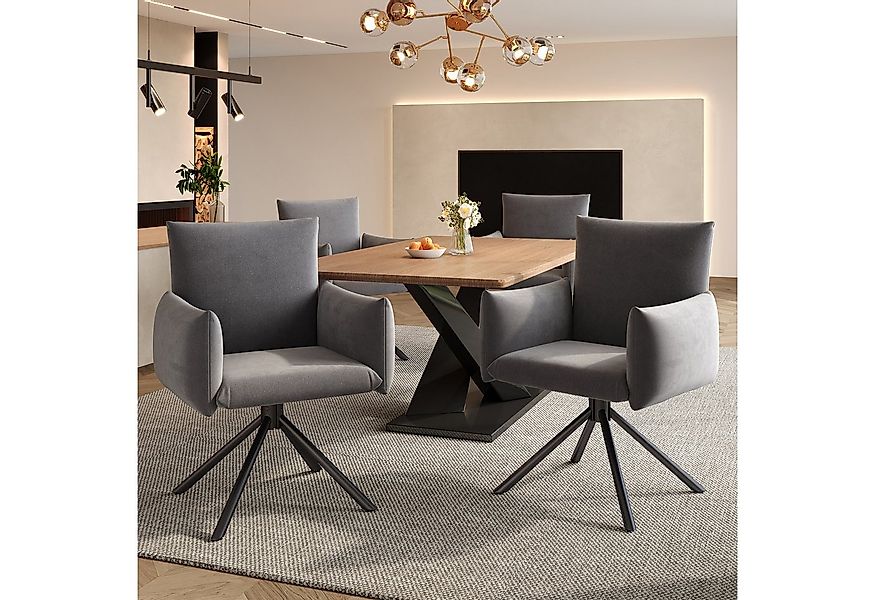 Flieks Esszimmerstuhl 360° drehbar (4 St), 4er Set Polsterstühle Drehstuhl günstig online kaufen