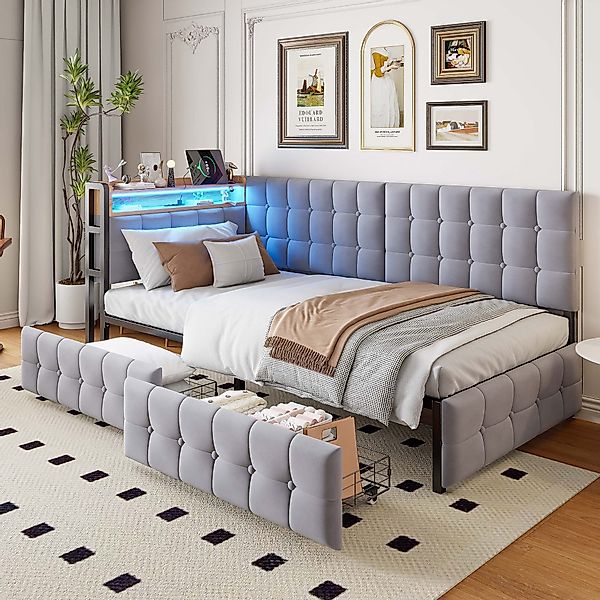 Odikalo Schlafsofa Daybett Stauraumbett Polsterbett USB günstig online kaufen