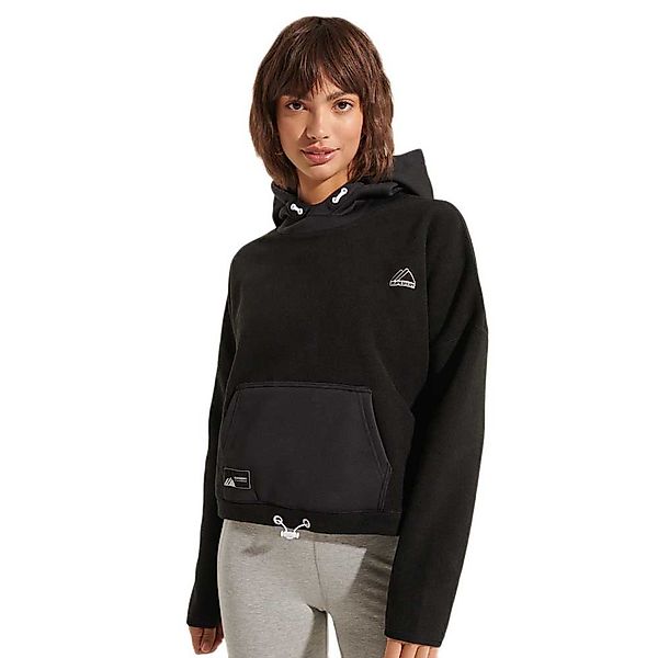 Superdry Mountain Fleece Crop Hood Pullover S Black günstig online kaufen