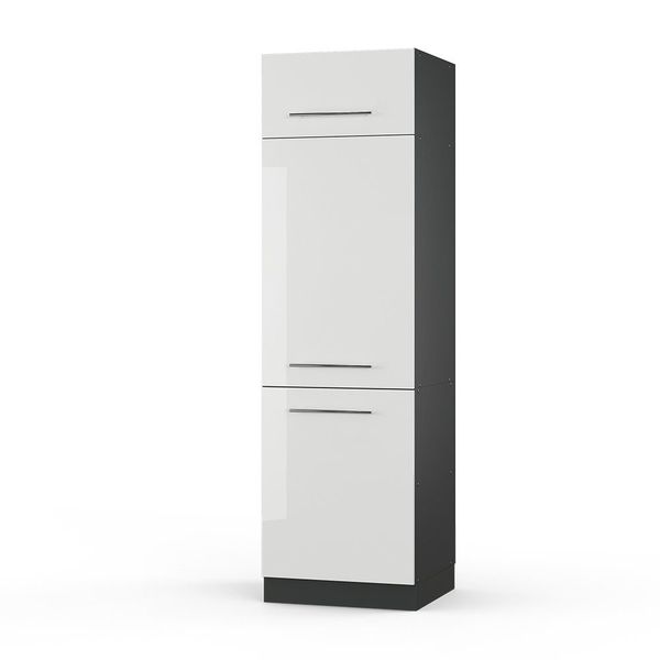 Vicco Kühlumbauschrank Fame-Line, Weiß Hochglanz/Anthrazit, 60 günstig online kaufen