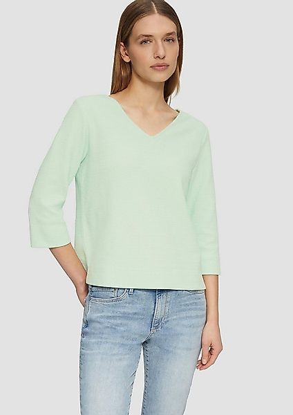 s.Oliver 3/4 Arm-Pullover Sweatshirt Strukturiertes Sweatshirt aus Baumwoll günstig online kaufen