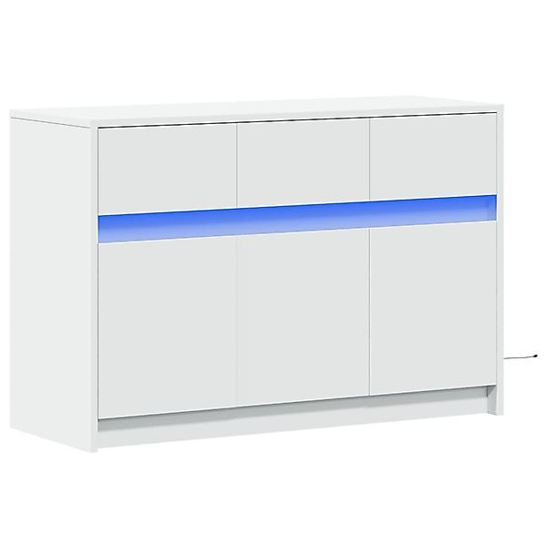 vidaXL TV-Schrank mit LED-Beleuchtung Weiß 91x34x61 cm Holzwerkstoff 852180 günstig online kaufen