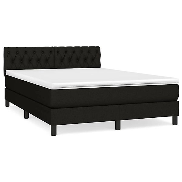 vidaXL Boxspringbett mit Matratze Schwarz 140x200 cm Stoff1389562 günstig online kaufen