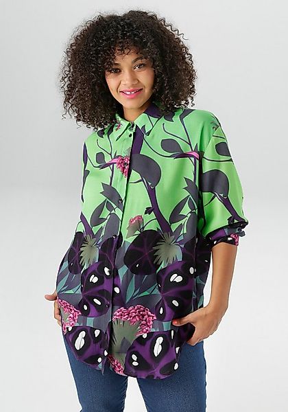 Aniston PLUS Hemdbluse mit raffiniertem Dessin günstig online kaufen