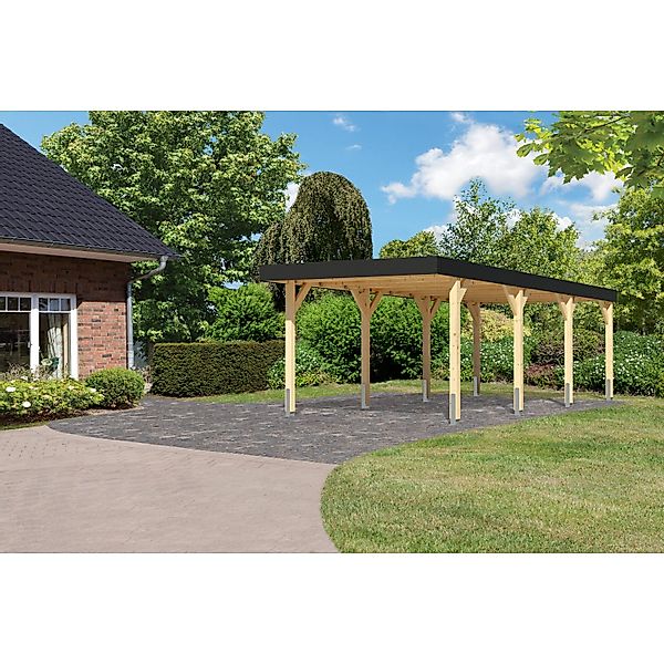 Karibu Einzelcarport Leimholz 2 Naturbelassen 246,5 x 288 x 700 cm günstig online kaufen